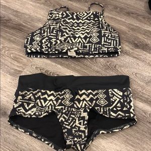 Dark gray and beige billabong bikini